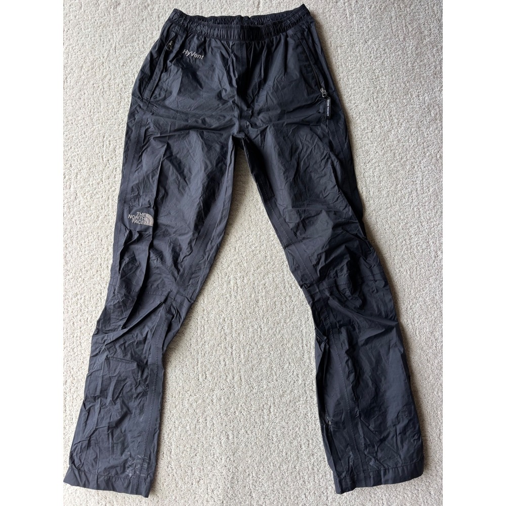 The North Face HyVent Black Nylon‎ Rain Pants Stowy Pocket Outdoor